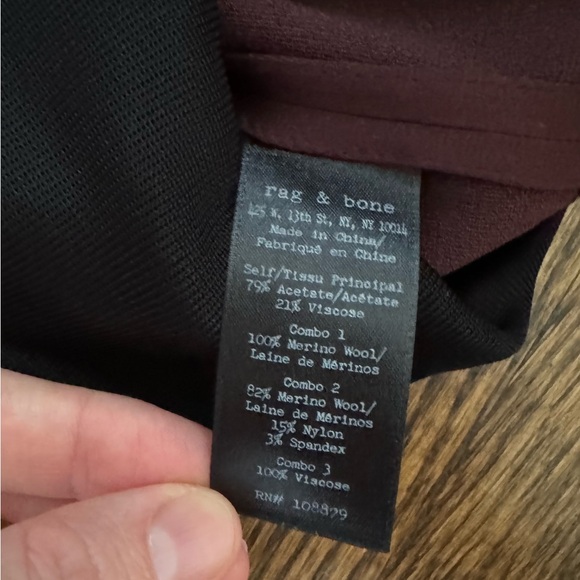 Rag & Bone| Vivienne Chiffon Colorblock Shift Dress |Port | Small - Picture 9 of 9